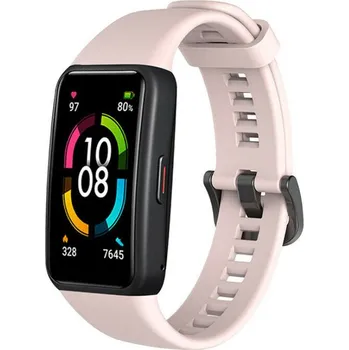 Příslušenství k chytrým hodinkám eses Silikonový řemínek pro Huawei Band 6, Honor Band 6 a Band 7 - Velikost L, růžový