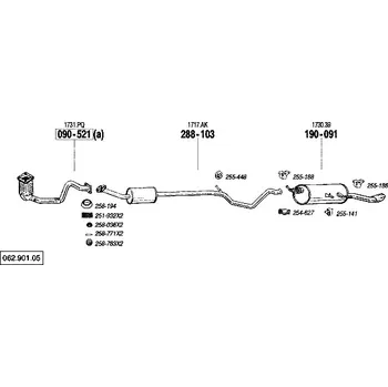 Katalyzátor katalyzátor výroba AS/BM Bosal 90-521A