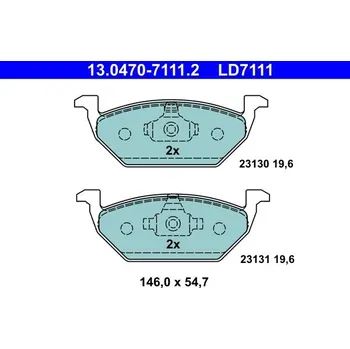 Brzdová destička Sada brzdových destiček, kotoučová brzda ATE 13.0470-7111.2