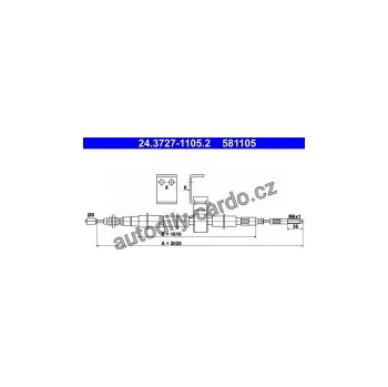 Brzdová hadice Lanko ruční brzdy ATE 24.3727-1105 (AT 581105)