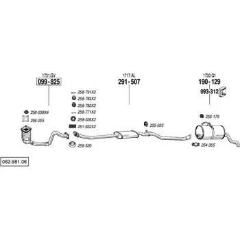 Katalyzátor katalyzátor výroba AS/BM Bosal 99-825A