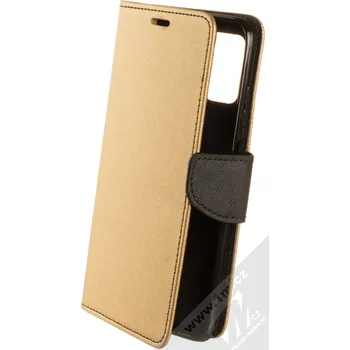 Pouzdro na mobilní telefon 1Mcz Fancy Book flipové pouzdro pro Samsung Galaxy A03s zlatá černá (gold black)