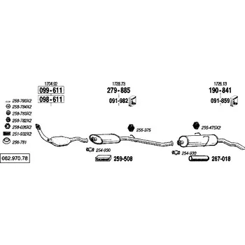 Katalyzátor katalyzátor výroba AS/BM Bosal 99-611A