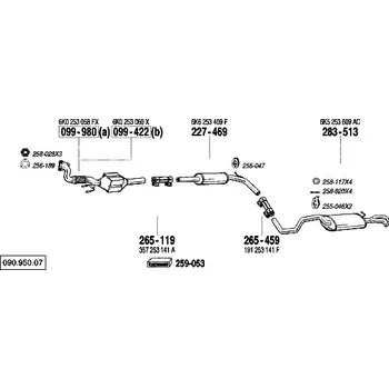 Katalyzátor katalyzátor výroba AS/BM Bosal 99-422A