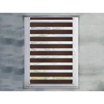 Roleta FEXI Zatemňovací Roleta Den a noc, Silk tmavě hnědá, A 095 FR v POLO kazetě, 150x30 cm