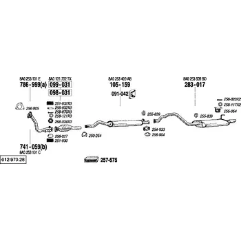 Katalyzátor katalyzátor výroba AS/BM Bosal 99-031A