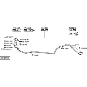 Katalyzátor katalyzátor výroba AS/BM Bosal 90-012A