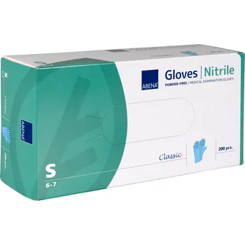 Vyšetřovací rukavice ABENA International A/S Rukavice NITRIL S, nepudrované, modré, 200 ks/bal.