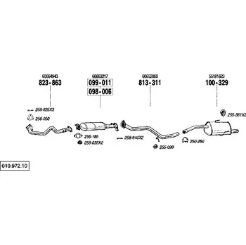 Katalyzátor katalyzátor výroba AS/BM Bosal 99-011A