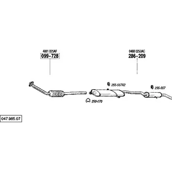 Katalyzátor katalyzátor výroba AS/BM Bosal 99-728A