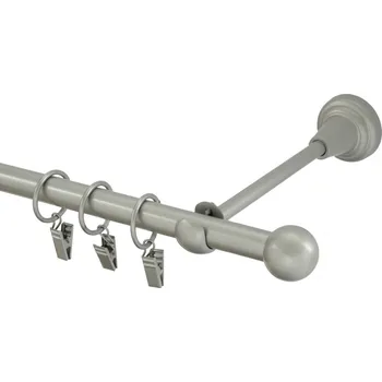 Garnýž kovová 140 cm jednořadá 16 koule matná stříbrná