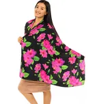 Himalife Maxi šátek Ibišek - černá s růžovou