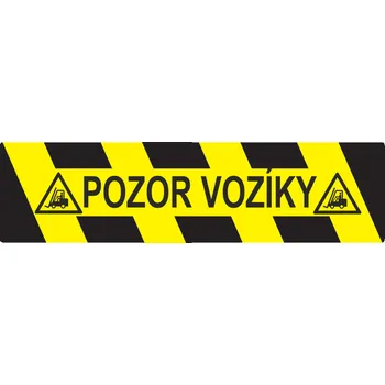 Podlahové značení – Pozor vozíky podlahové samolepky 600 x 150 mm - 170 mikronů