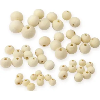 Dětské navlékací korálky Dřevené korále přírodní 18mm - balení 10ks