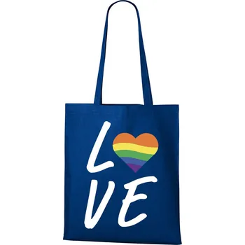 Plátěná taška Pride love, Barva Modrá, Velikost 40×45 cm, Canvas Nákupní taška 1104