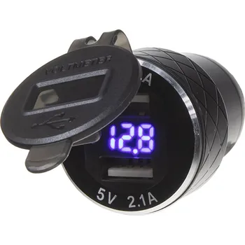 2x USB nabíječka s voltmetrem, do zásuvky DIN