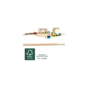 Dřevěná hračka Small foot Nákladní depo s příslušenstvím