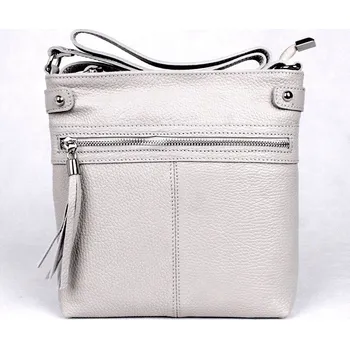 Kabelka Malá kožená šedá crossbody kabelka Vera Pelle no. 60