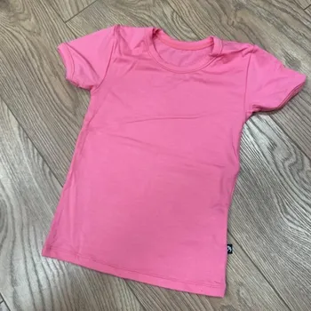 Pánské oblečení Bambusové tričko krátký rukáv - neonová růžová, Duomamas Velikost: 110