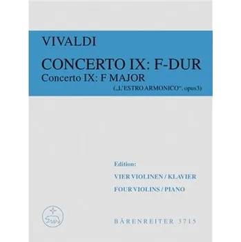 Hudebniny Koncert pro čtyři housle, dvě violy, violoncello a basso continu