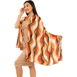 Himalife Maxi šátek Vlny - oranžová s béžovou