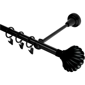 Garnýž kovová 180 cm jednořadá 16 Mušle černá