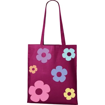 Nákupní taška Plátěná taška s květinami, Barva Purpurová, Velikost 40×45 cm, Canvas Nákupní taška Bezvatriko.cz 1118 - DTF/DTG