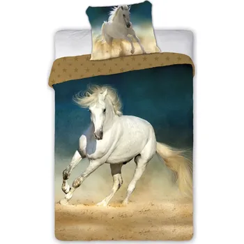 Povlečení Faro | Povlečení Kůň bílý Horses Collection FR001 - 140x200, 70x90 - 100% bavlna