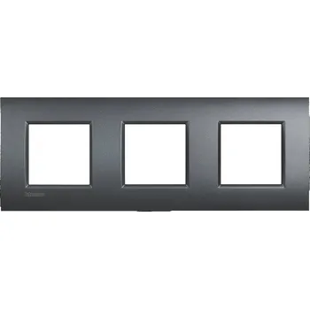 Elektrická zásuvka BTICINO Rámeček LNE4802M3AR 2+2+2 moduly antracit LNE4802M3AR