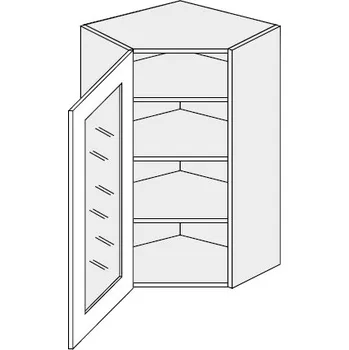 Kuchyňská skříňka ArtExt Kuchyňská skříňka horní rohová, W4S / 10/60 Rimini Barva korpusu: Grey