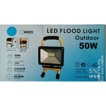FOYU FI-50 LED reflektor přenosný akumulátorový 50W