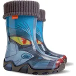 Dětské holínky Demar - STORMER LUX PRINT 0032 HE - transformer, modrá/ šedá Barva: Modrá, Velikost: 34-35
