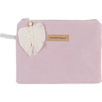 Malá mušelínová taška na zip, formát A5, pudrová