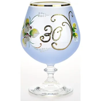 Sklenice Výroční číše NB Česko Ručně dekorovaná výroční novoborská číše 30 let, modrá - 400 ml