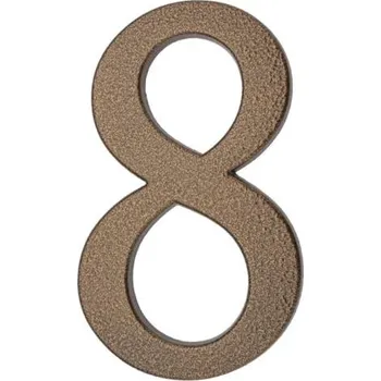 Domovní cedule PSG 64.148 - hliníková 3D číslice 8, číslo na dům, výška 190 mm, hnědá