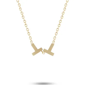 Řetízek biju Řetízek z chirurgické oceli ve znaku T - zlaté barvy 3000613