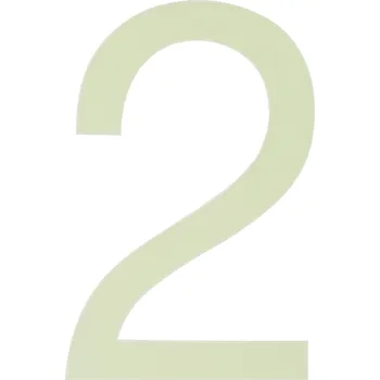 Walteco Číslo 2, výška 110 mm, fotoluminiscenční, samolepicí