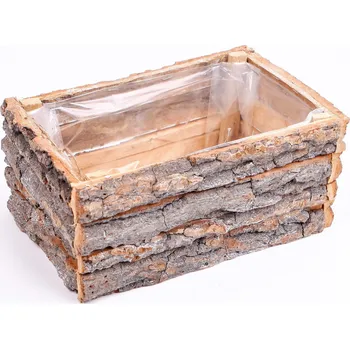 Zahradní dekorace Obal dřevo,kůra,pvc 20,5cm natural (709711)