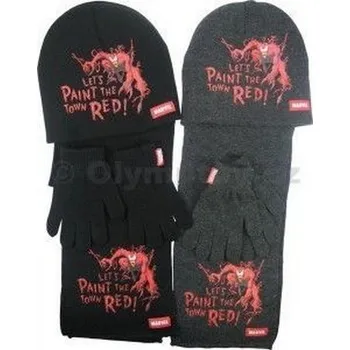 Chlapecké tričko Zimní 3-dílná souprava Spiderman černá/šedá