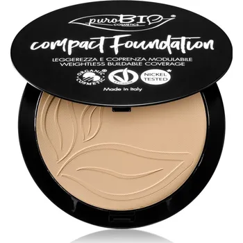 Přípravek na tvář puroBIO Cosmetics Compact Foundation kompaktní pudrový make-up SPF 10 odstín 02 9 g