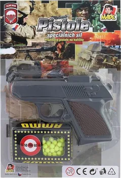 Dětská zbraň MaDe Pružinová pistole na kuličky černá