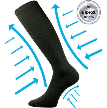 Pánské ponožky VoXX kompresní antibakteriální podkolenky Croma černá