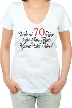 Dámské tričko Narozeninové tričko 70 pro ženu SK bílé