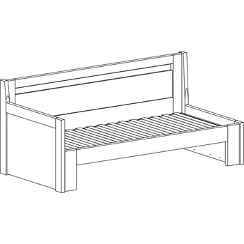 Postel BMB Postel Tandem PLUS s levou područkou - masivní buk Moření: káva, Provedení: rovné, Rozměr: 90/170 x 200 cm