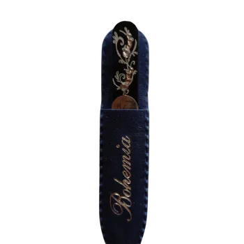 Skleněný pilníček na nehty s křišťály Swarovski Elements®, černý podklad I - 90 mm