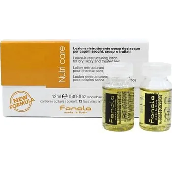 Vlasová regenerace FANOLA Nutri Care Leave-In Restructuring Lotion 12x12ml - ampule na suché a krepaté vlasy