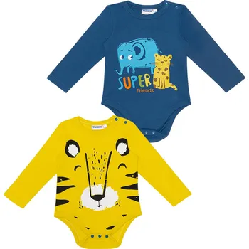 Kojenecké body - WINKIKI WNB 11958, žlutá/ modrá Barva: Mix barev, Velikost: 62