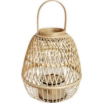 Lucerna Lucerna proutí/sklo/kov 39cm natural (541106)