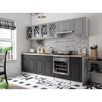 Kuchyňská linka Nábytek PEGAS s.r.o. Kuchyňská linka Gréta 260/260 popel/grafit MAT