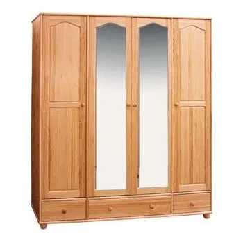 Komoda Šatní skříň s masivu DEJA1 se třemi šuplíky Barevné provedení: Dub